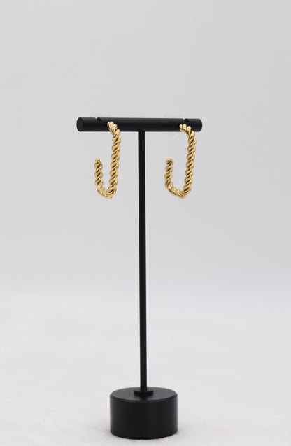 Twisted Rope Square Hoop Earrings
