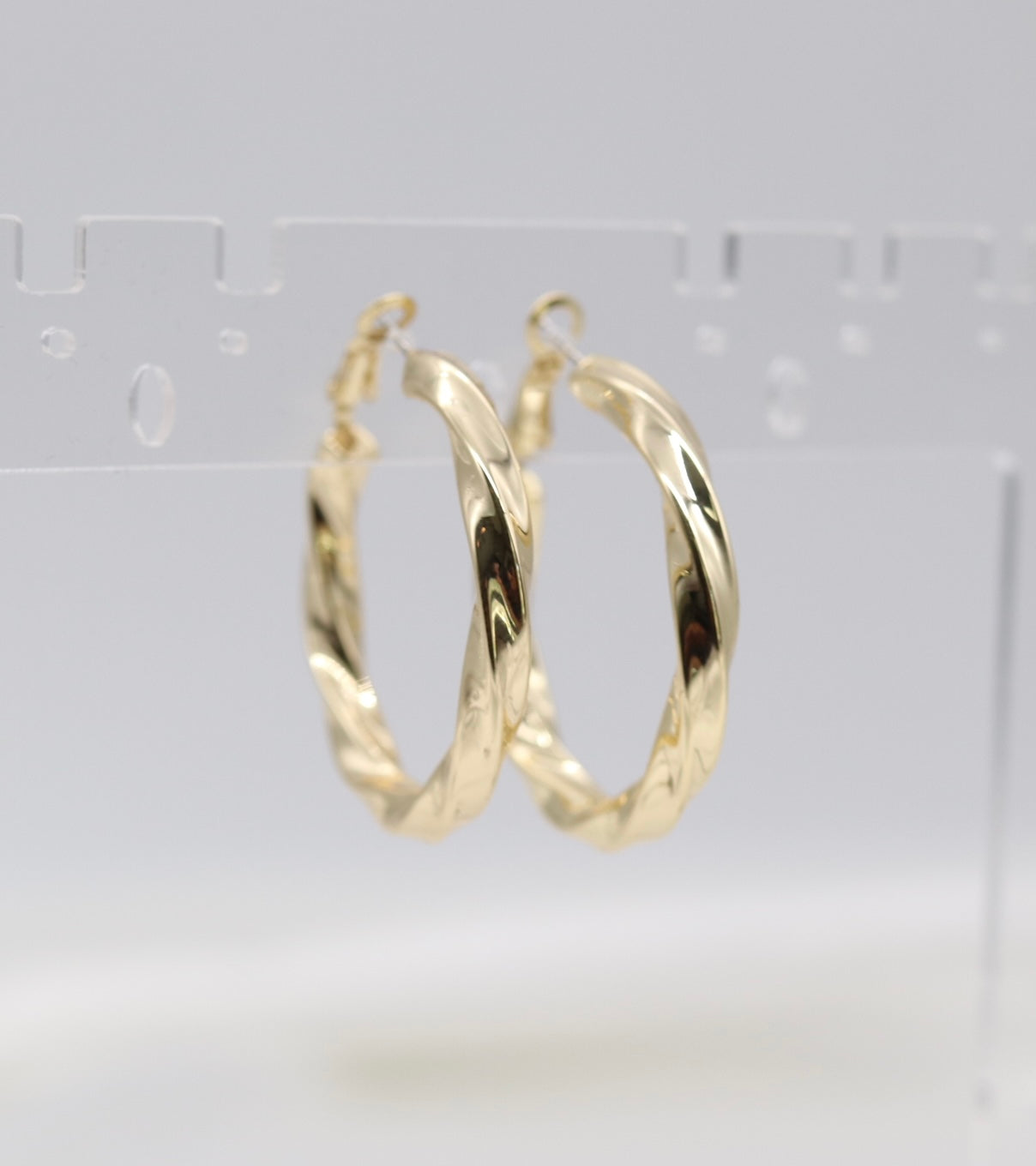 Twisted Gold Hoop Earrings