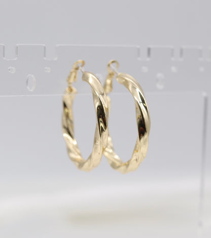 Twisted Gold Hoop Earrings