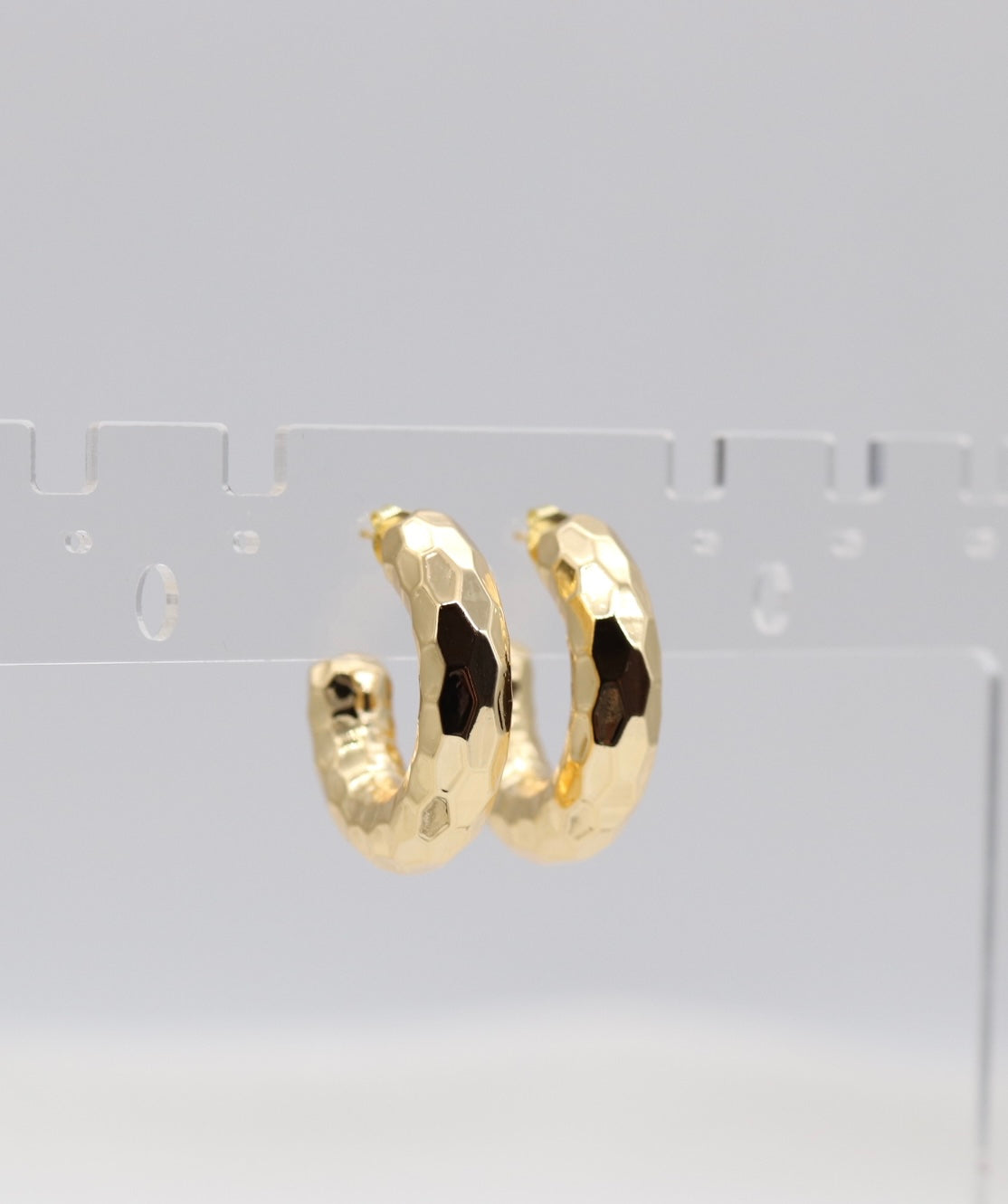 Hammered Gold Petite Hoop Earrings