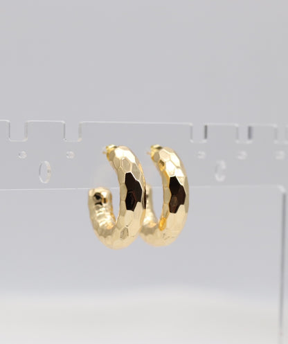 Hammered Gold Petite Hoop Earrings