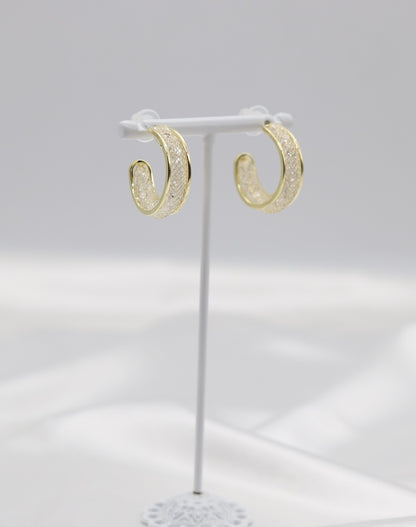 Textured Gold Hoop Earrings