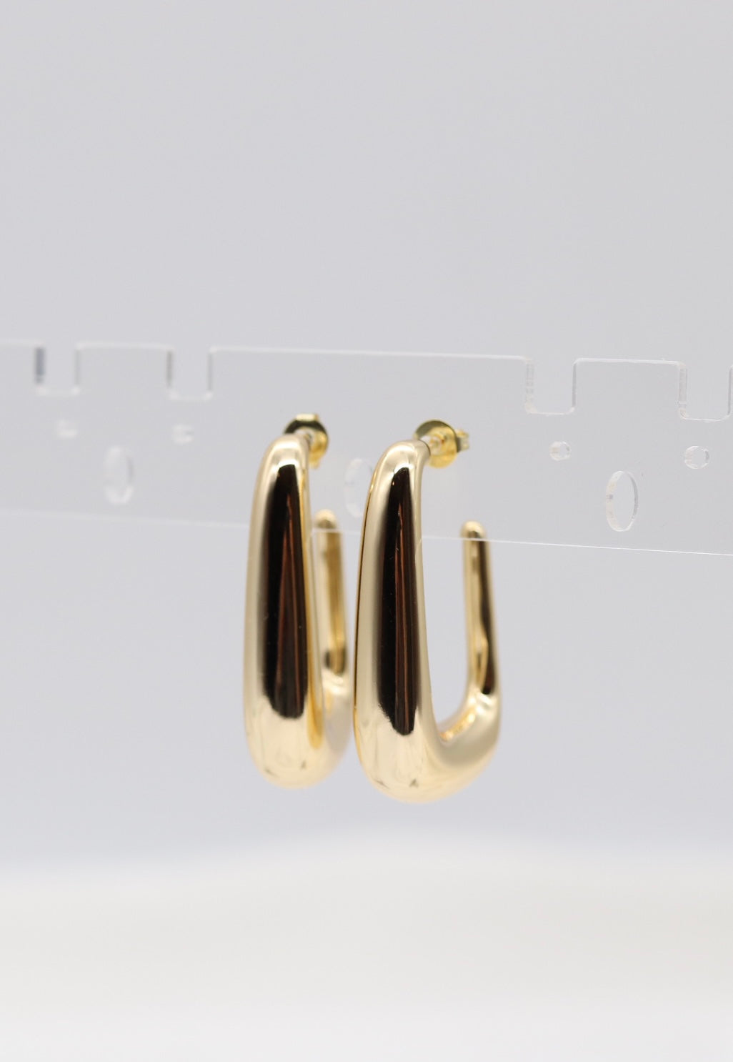 Modern Gold Sculpted Hoop Earrings