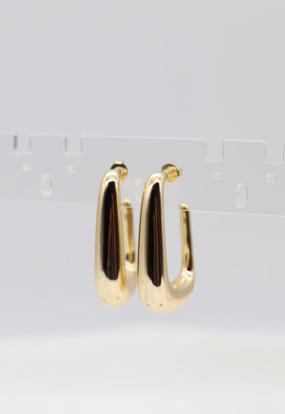 Modern Gold Sculpted Hoop Earrings