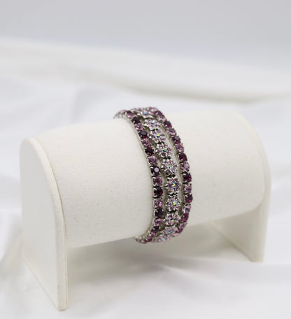 Purple Aurora Crystal Flower Bracelet