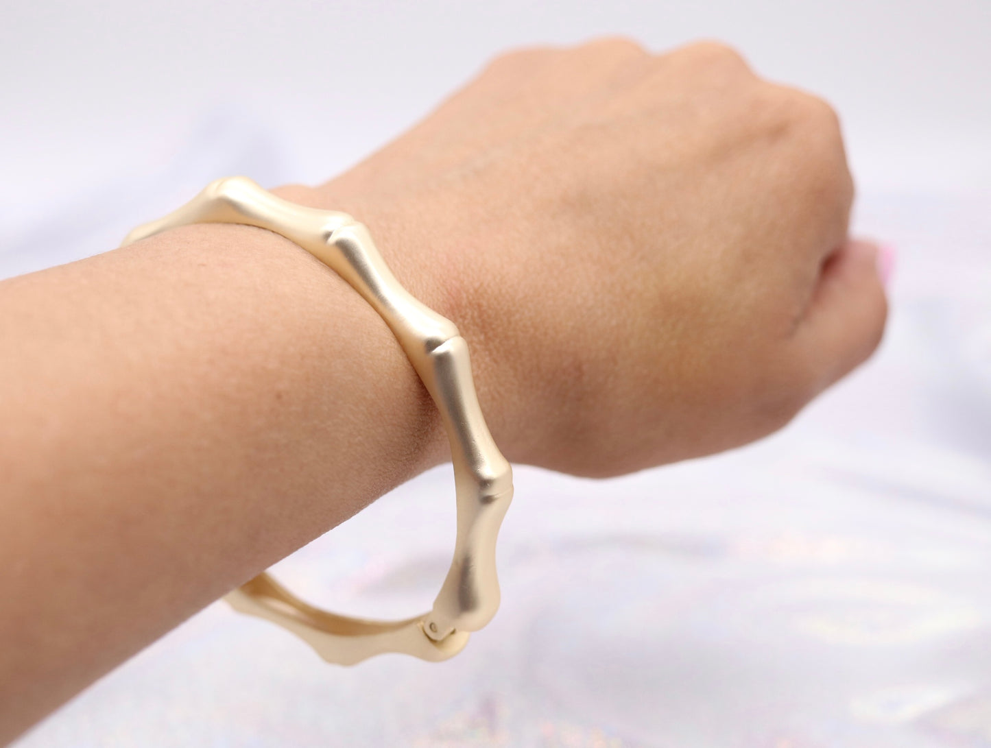 Matte Gold Bamboo Bangle Bracelet