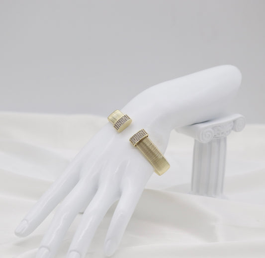 Gold Tubogas Pavé Open Cuff Bracelet
