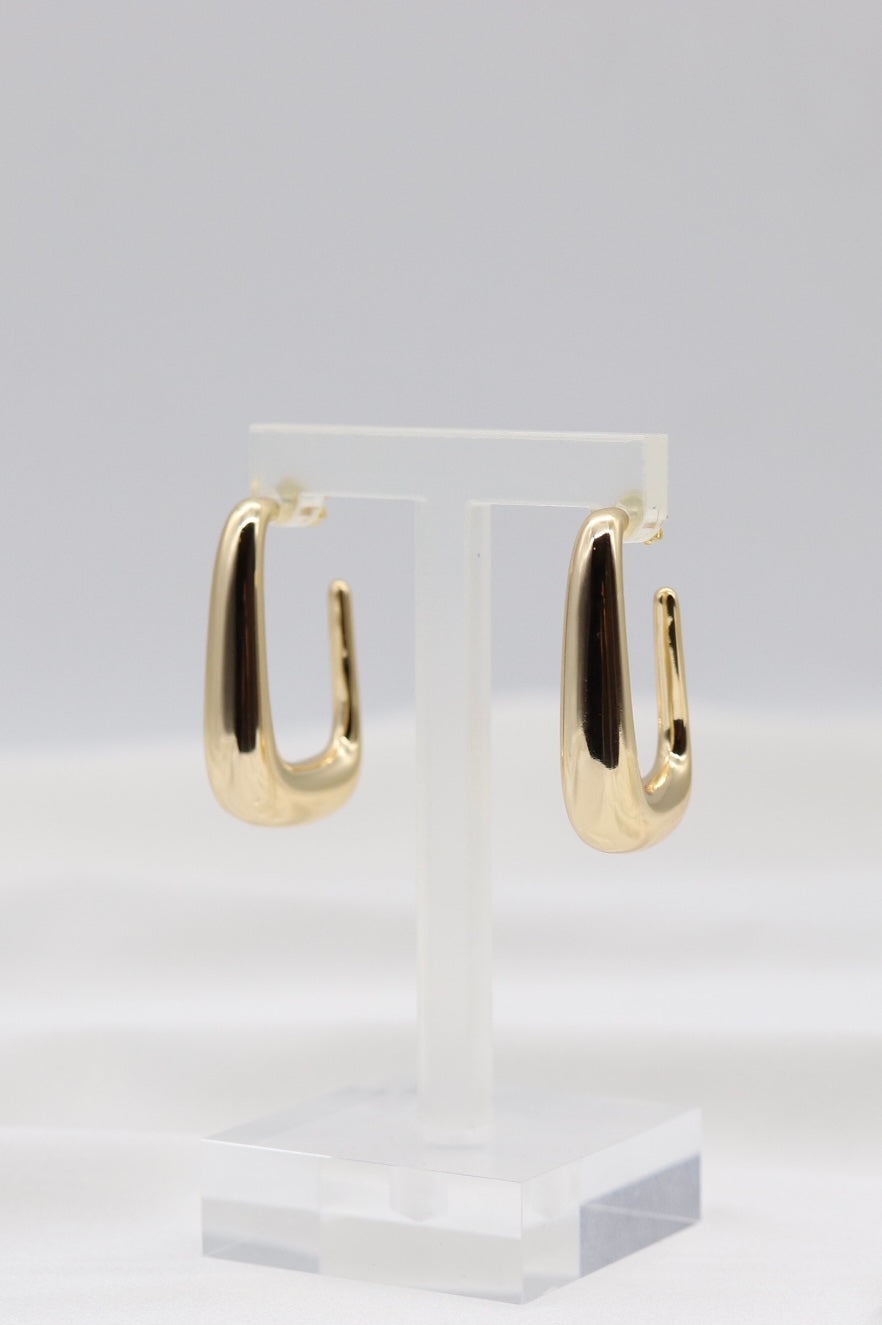Modern Gold Sculpted Hoop Earrings