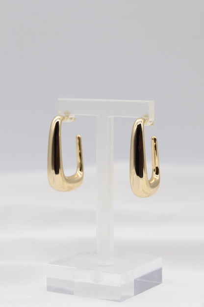 Modern Gold Sculpted Hoop Earrings