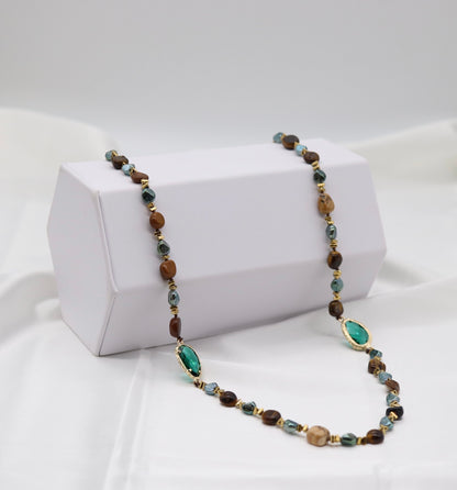 Emerald Glow Beaded Necklace