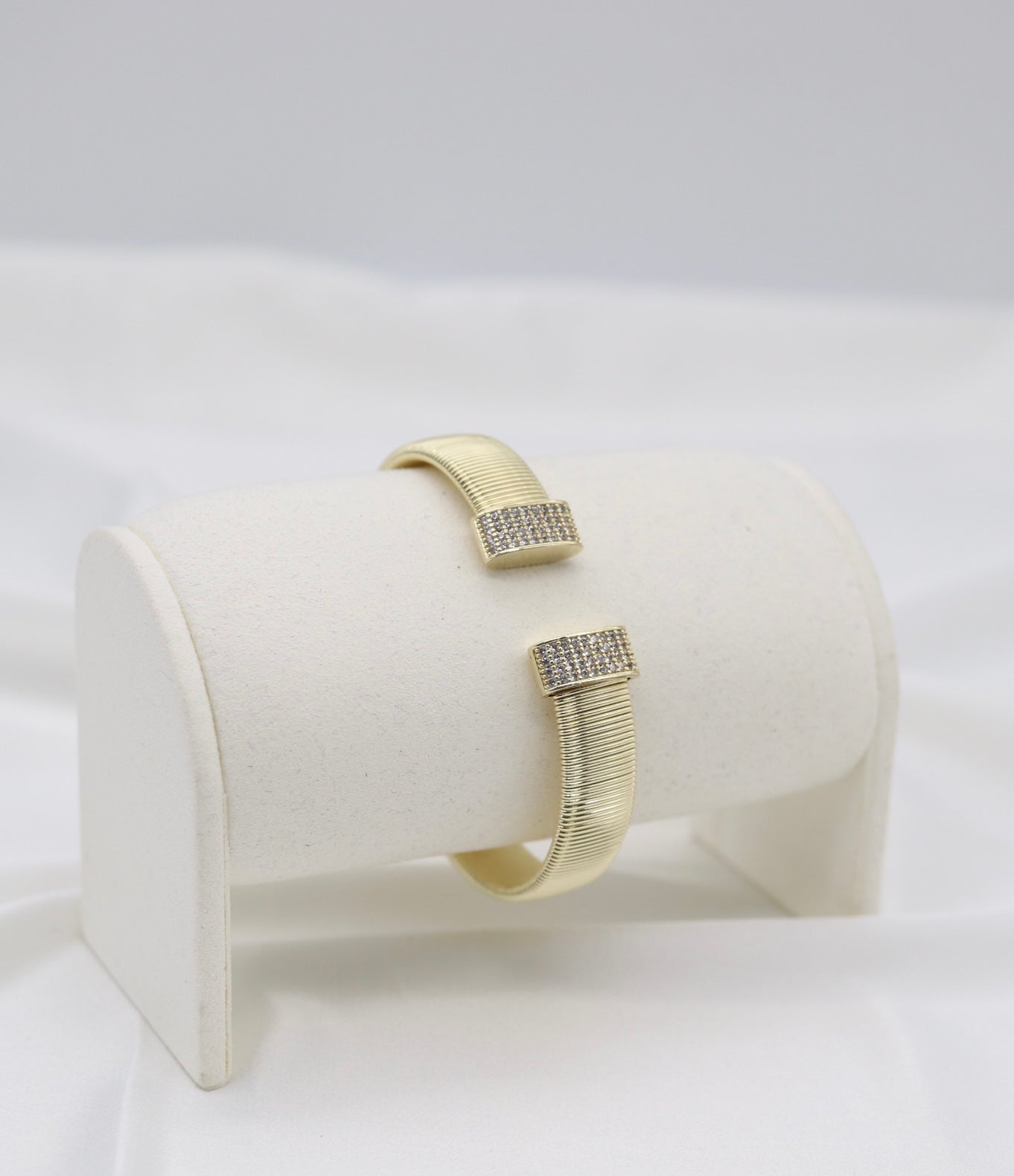 Gold Tubogas Pavé Open Cuff Bracelet