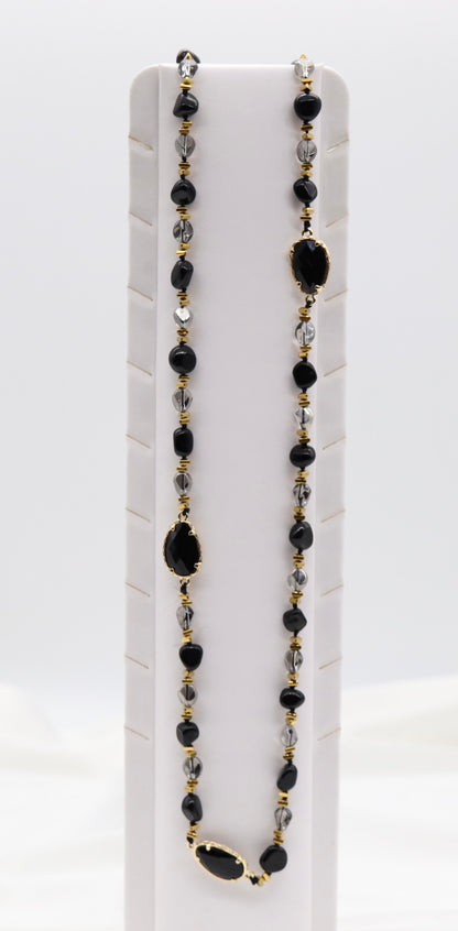 Midnight Elegance Black Crystal Necklace