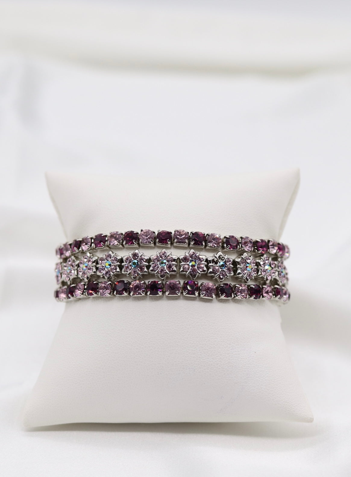 Purple Aurora Crystal Flower Bracelet