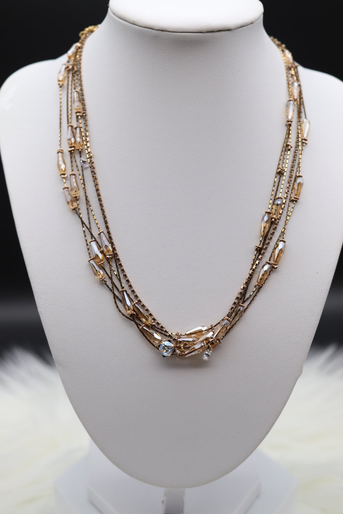 Handmade Muti-Layered Crystal Necklace