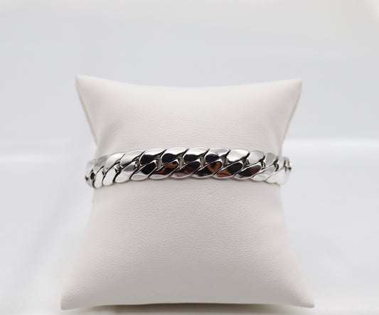 Silver Cubin Link Bracelet