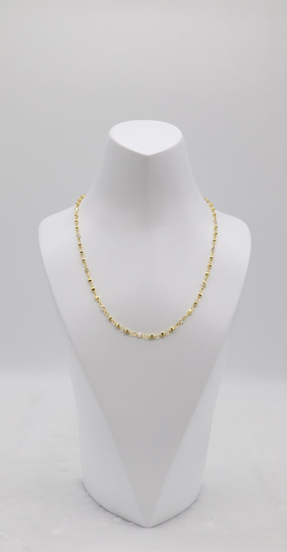 Delicate Gold Beaded Chain Necklace