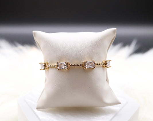 Crystal Clear Gemstones Tennis Bracelet