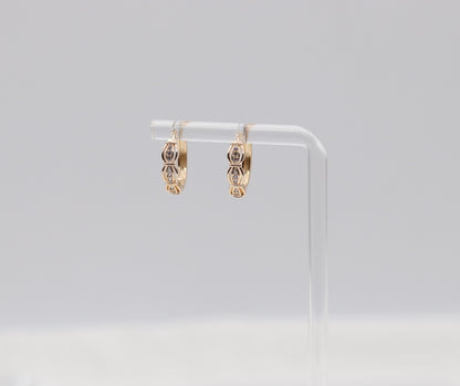 Golden Orbit Crystal Hoop Earrings