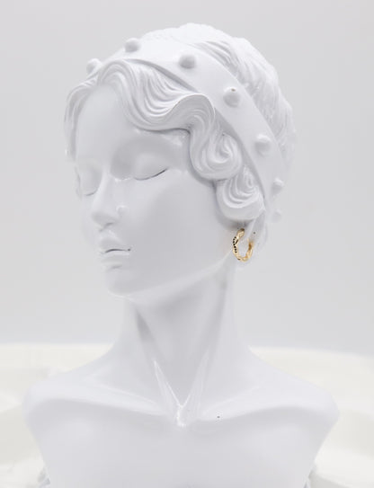 Twisted Gold Ruby Crystal Huggie Earrings