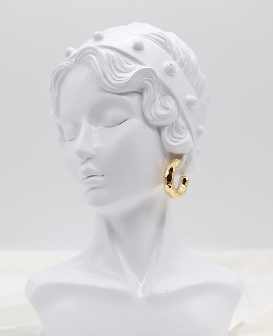 Hammered Gold Petite Hoop Earrings