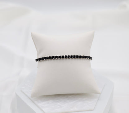 Jet Black CZ Diamond Adjustable Bracelet