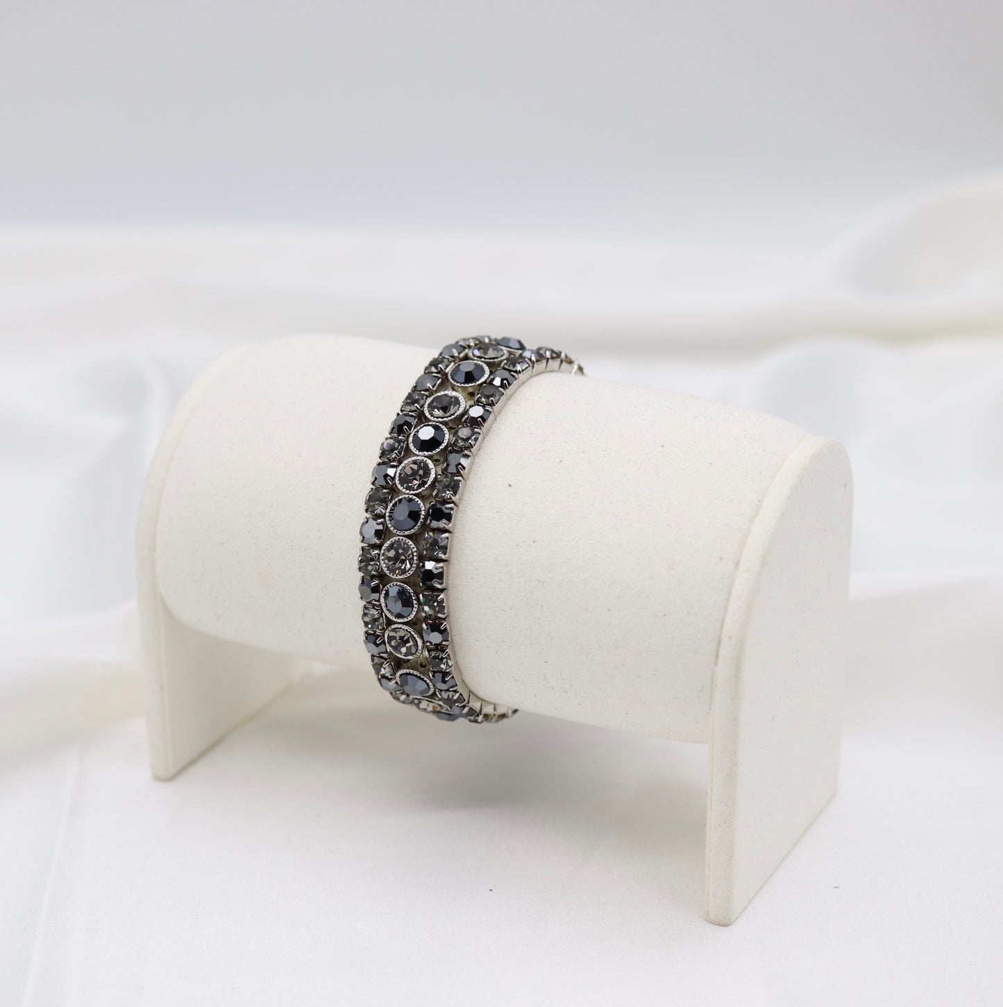 Midnight Sparkle Triple-Row Crystal Bracelet