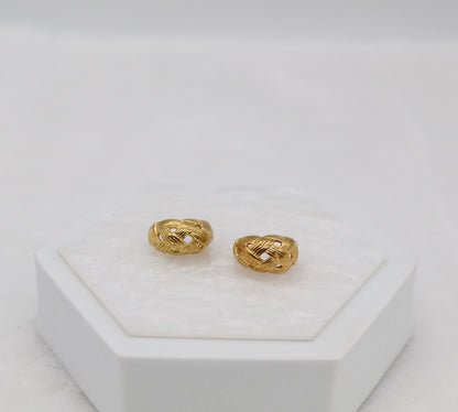 Woven Gold Statement Earrings