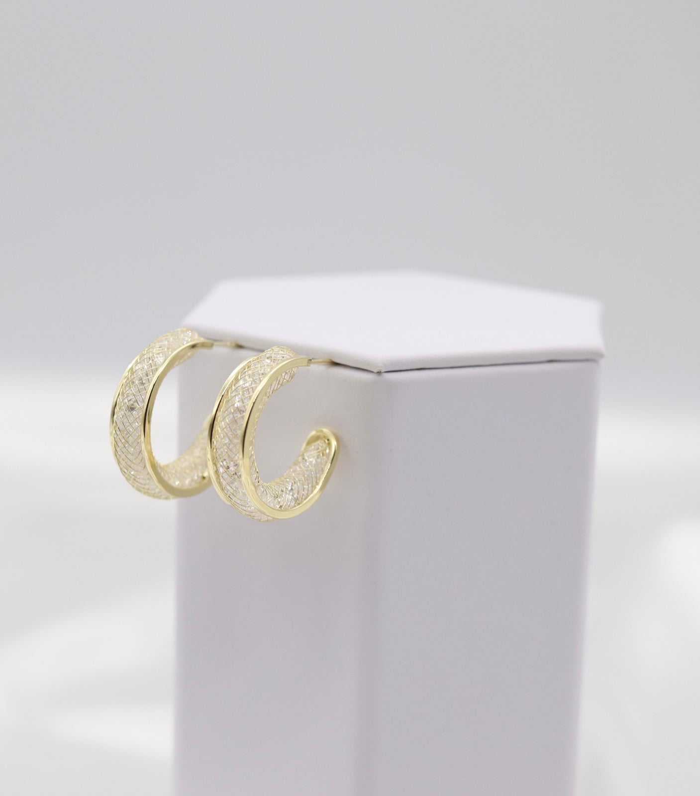 Textured Gold Hoop Earrings