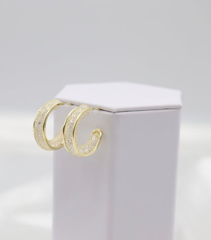 Textured Gold Hoop Earrings