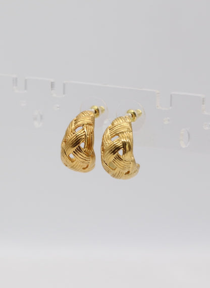 Woven Gold Statement Earrings
