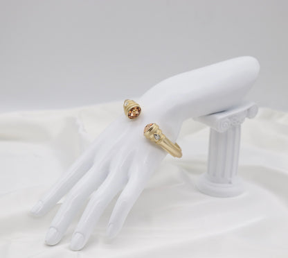 Champagne Crystal Gold Cuff Bracelet