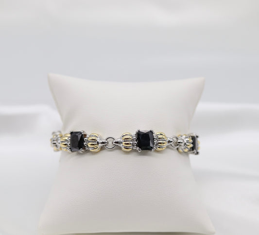 Black Onyx Station Bracelet