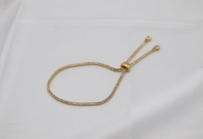 CZ Thin Gold Tennis Bracelet