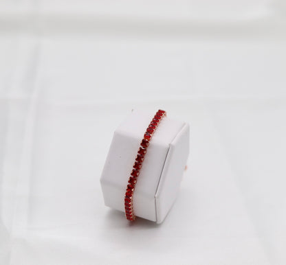 Ruby Red CZ Diamond Adjustable Bracelet
