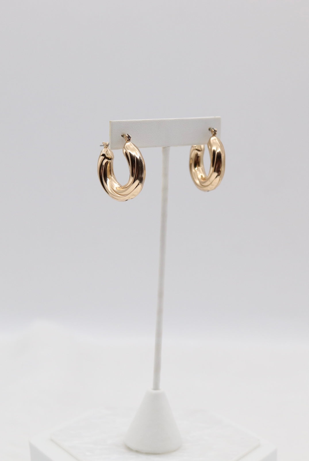 Bold Gold Sculpted Hoop Earrings