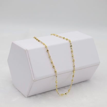 Delicate Gold Beaded Chain Necklace