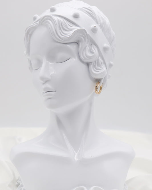 Golden Orbit Crystal Hoop Earrings