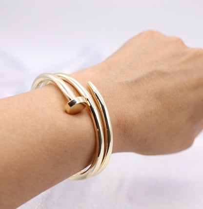 Nail Cuff Gold Bracelet