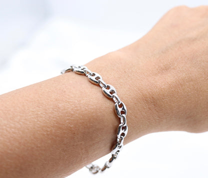 Silver Small Mariner Chain Bracelet