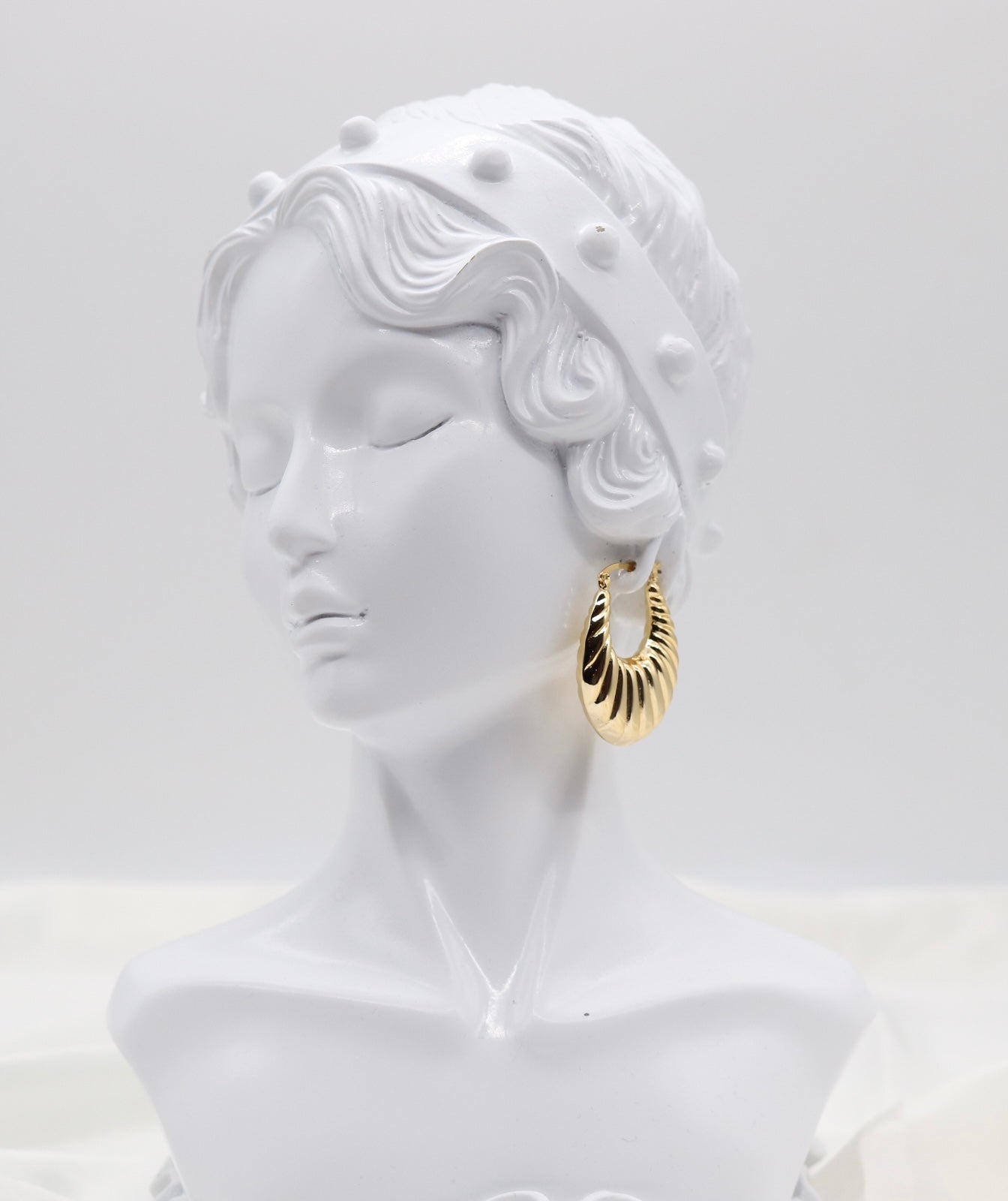 Golden Swirl Statement Hoop Earrings