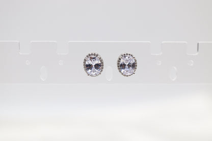 Cubic Zirconia Silver Post Style Earrings