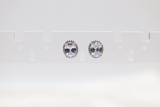 Cubic Zirconia Silver Post Style Earrings