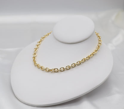 Oval Cable Gold Chain Necklace