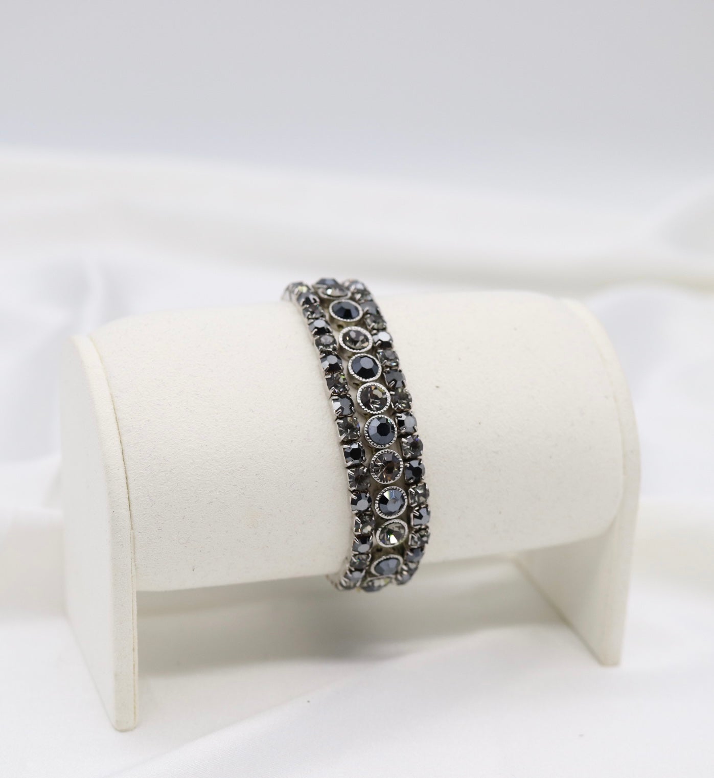 Midnight Sparkle Triple-Row Crystal Bracelet