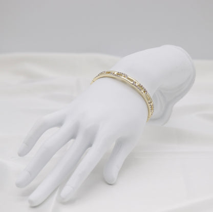 Gold Pavé Link Bangle Bracelet