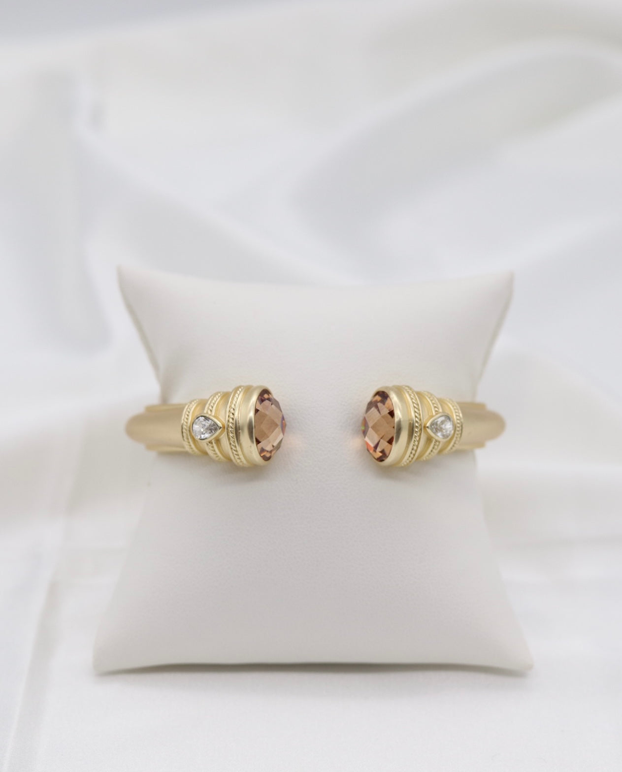 Champagne Crystal Gold Cuff Bracelet