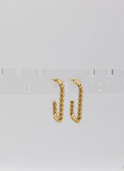 Twisted Rope Square Hoop Earrings