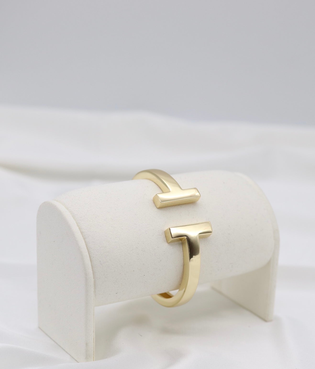 Gold T-Bar Open Cuff Bracelet