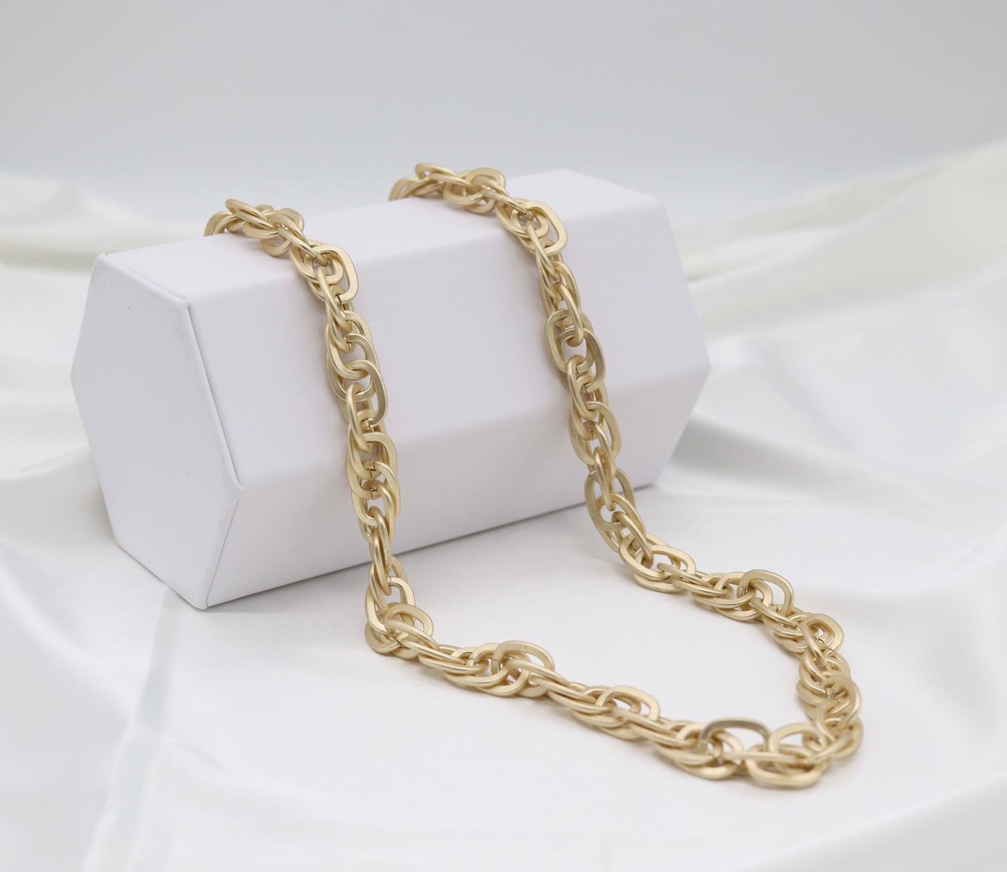 Matte Gold Chunky Link Chain Necklace