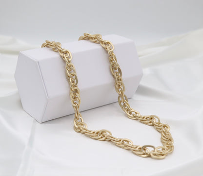 Matte Gold Chunky Link Chain Necklace